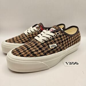 VANS X HARRIS TWEED WOMEN'S 8 AUTHENTIC LOW TOP SNEAKER BROWN HOUNDSTOOTH